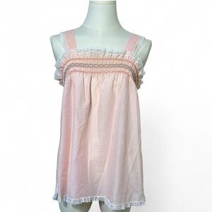 Vintage Union Made Glencraft Baby Pink Lace Fairy Cottagecore Top  - Medium